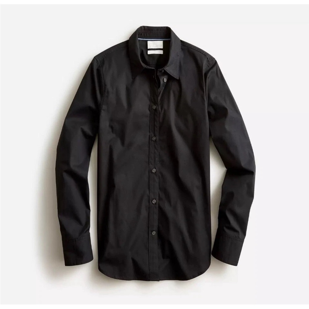 J. Crew Black cotton Slim fit Black Blouse. Size 6 . Style AW236